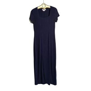 vintage alexandra lee women’s square neck maxi dress sz 10 short sleeve